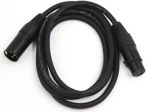 1.5m Black 3-Pin XLR Male to XLR Female Stereo Audio Extension Balanced Cord