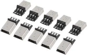 Unique Bargains 10 x Mini USB 5 Pin Type B Male Connector Port Solder Plug for PCB