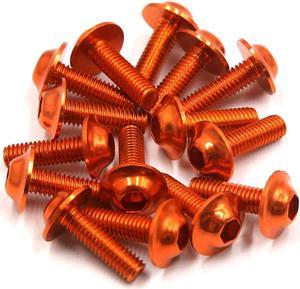 15PCS M6 x 20mm Orange Hexagon License Plates Fairing Bolts Screw for Motorcycle