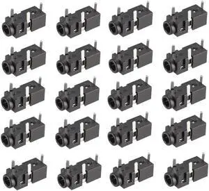 PCB Mount 2.5mm 3 Pin Socket Headphone Stereo Jack Audio Video Connector PJ208 Black 20Pcs