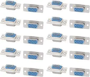 20Pcs D-SUB 3 Rows 15 Pin Female Solder Type Adapter Connector Straight Socket