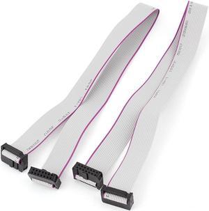 Unique Bargains 2pcs FC14P IDC 14-Pin F/F Hard Drive Data Extension Wire Flat Ribbon Cable 40cm