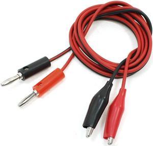 Alligator Clip Test Lead to Banana Connector Line Cable 1M Black Red