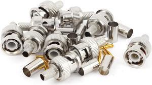 Unique Bargains 10 Pieces BNC Male RG59 Coaxial Crimp Connector Adapter Set for CCTV camera