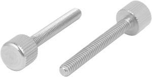 Computer PC Case Stainless Steel Flat Head Knurled Thumb Screw M4 x 30mm 2pcs