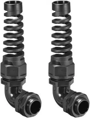 M20 Cable Gland 90 Degree Waterproof IP68 Nylon Joint Adjustable Locknut with Strain Relief for 9mm-14mm Dia Cable Wire , 2 Pcs