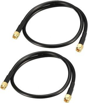 Antenna Extension Cable SMA Male to SMA Male Coaxial Cable RG58 1.5 ft 2pcs