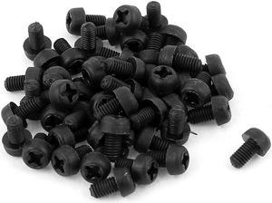 M3 x 5mm Nylon Phillips Cross Pan Head Machine Screws Black 50 PCS