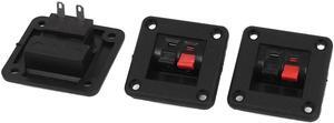 3pcs 2 Way Speaker Box Connector Terminal Binding Post Spring Clip Red Black