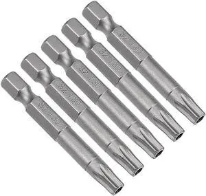 5 Pcs 1/4" Hex Shank T30 Magnetic Security Torx Screwdriver Bits 50mm Length