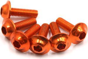 6PCS M6 x 20mm Orange Hexagon License Plates Fairing Bolts Screws for Motorcycle