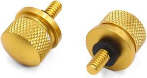 2Pcs Gold Tone CNC Motorcycle Knurled Seat Mount Bolt Screw for Harley Davidson