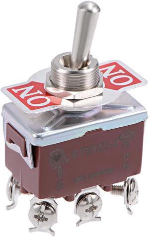 DPDT Momentary Rocker Toggle Switch Heavy-Duty 15A 250V 6P ON/ON Metal Bat 1pcs