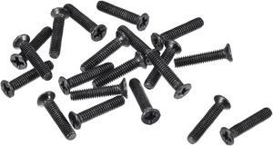 M2.5 x 12mm Phillips Screw Fastener Black for Laptop PC TV Fan Audio Switch 150pcs