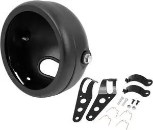 5.75 Inch Glossy Black Motorcycle Headlight Light Bracket Housing Fit for Harley Davidson