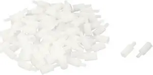 100 Pcs Nylon Hex Standoff Spacer M3x10 Female to M3x6 Male Off White