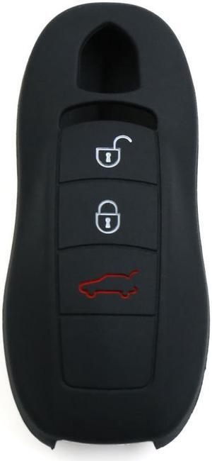 Black Silicone Keyless Entry Car Remote Key Fob Case Cover Protector for Porsche Macan Panamera Cayenne