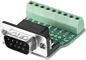 D-sub DB9 Breakout Board Connector 9 Pin 2 Row Male RS232 Serial Port Solderless Terminal Block Adapter