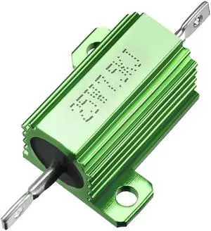 Unique Bargains 25W 7.5k Ohm Aluminium Housing Chassis Mount Wirewound Power Resistor Green 1pcs