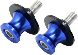 2pcs 8mm Blue Aluminum Alloy Motorcycle Swingarm Spool Slider Stand Bobbin