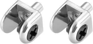 Glass Shelf Brackets - Adjustable Zinc Alloy Glass Clamp Clip Shaft Mount for 5-8mm Thick, Type-04, 2 Pcs