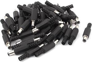 50 Pcs DC Plug Cable Power Supply Male Inline Connector Socket 5.5mm x 2.1mm