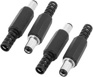 4 Pcs 5.5mm x 2.1mm Male Soldered Type DC Power Plug Connector Adapter