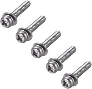 M4 x 25mm Stainless Steel Phillips Pan Head Machine Screws Bolts Combine with Spring Washer and Plain Washers 5pcs