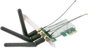 Mini PCI-E Express to PCI-E Wireless Adapter w 3 Antenna WiFi For PC