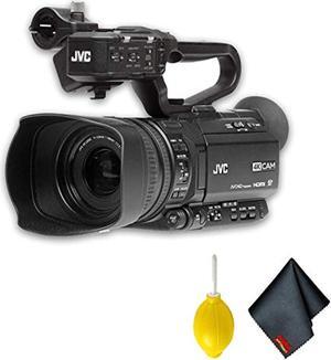 jvc gy-hm250 uhd 4k streaming camcorder with built-in lower-thirds graphics basic accessory bundle