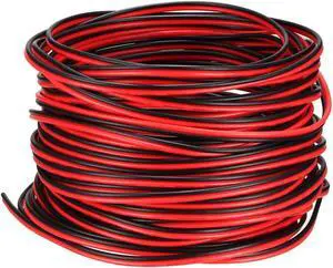 Red Black Wire 2pin Extension Cable Cord 28 AWG Parallel Wire Tin Plated Copper 15M Length for LED Strip Light