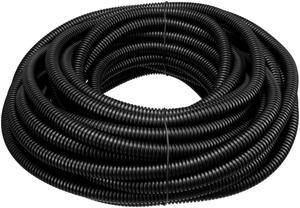 Corrugated Tube Conduit PP Polyethylene Tubing Flexible Pipe Hose Black 8.5mm Inner Dia 11.5mm Outer Dia. 11M Long