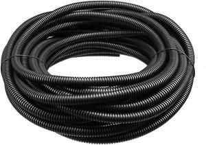 Corrugated Tube Conduit PP Polyethylene Tubing Flexible Pipe Hose Black 8.5mm Inner Dia 11.5mm Outer Dia. 13M Long