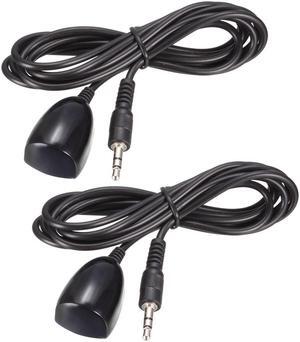 IR Infrared Receiver Extender Cable 3.5mm Jack 1.3meters Long 10-15m Receiving Distance Black Head 2pcs