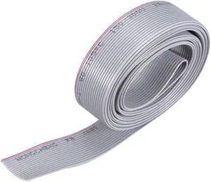 IDC Wire Flat Ribbon Cable 2m/6.6ft Length 1.27mm Pitch 16 Pins Gray for JTAG / ISP Connecting