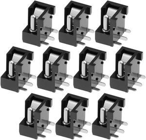 10Pcs PCB Mount DC004 5.5mm x 2.1mm 3 Pin Audio Video DC Power Connector Socket Black