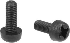 M3x8mm Threaded Nylon Phillips Cross Pan Head Machine Screws Bolts Black 50Pcs