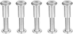 Hex Socket Screw Post Binding Screws Leather Fastener, M6x25mm, Stainless Steel, 5 Sets