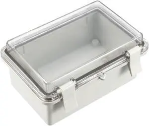 ABS Dustproof Waterproof IP65 Junction Box Hinged Shell Universal Electrical Project Enclosure Gray W PC Clear Cover 5.9x5.9x2.75inch(150x150 X70mm)