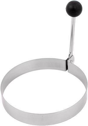 Unique Bargains Stainless Steel Folding Handle Round Shaped Pan-fried Frying Egg Mold Ring