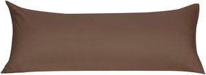 Soft Microfiber Body Pillow Cover with Zipper Closure, Long Pillow Cases for Body Pillows, 20"x48", Brown