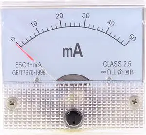 85C1-mA 2.5 Accuracy DC 0-50mA Analog Panel Meter Ammeter Amperemeter