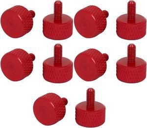 Computer PC Graphics Card Knurled Thumb Screws Wine Red M3x6mm 10pcs