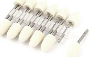 12 Pcs 3mm Shank Wool Felt Polishing Bits 10x18mm for Rotary Tool