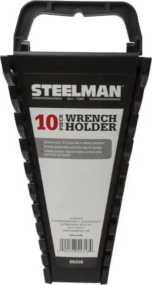 STEELMAN 55318 Universal 10-Tool Wrench Holder, Black STEELMAN 55318 Universal 10-Tool Wrench Holder, Black