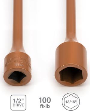 STEELMAN 50062 1/2-Inch Drive x 13/16-Inch 100 ft-lb Torque Stick, Brown