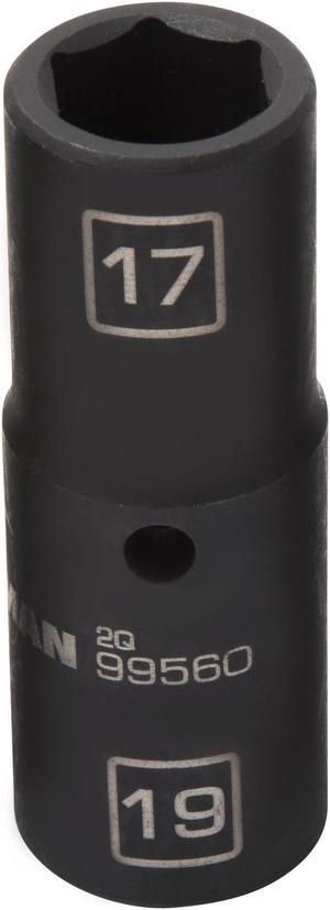 STEELMAN 99560 1/2-Inch Drive 6-Point Impact Flip Socket, 17mm x 19mm