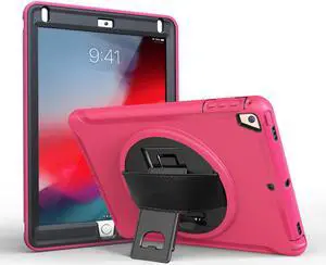 Werleo New iPad 9.7 Inch 2017 2018 Heavy Duty Rugged Protective Cover Full-Body Protective Case with Kickstand Hand Strap for Apple Pro 9.7 / iPad Air / iPad Air 2 / iPad 9.7 iPad 5th 6th Generation