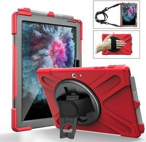 Werleo Surface Pro 6 Case Surface Pro Case 2017 Heavy Duty Full-Body Rugged Protective Case Cover with Kickstand Hand Strap for Microsoft Surface Pro 6 2018 / Surface Pro 5 2017 / Surface Pro 4 2015