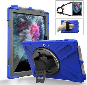 Werleo Surface Pro 6 Case Surface Pro Case 2017 Heavy Duty Full-Body Rugged Protective Case Cover with Kickstand Hand Strap for Microsoft Surface Pro 6 2018 / Surface Pro 5 2017 / Surface Pro 4 2015
